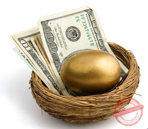 Nest Egg with large bills
